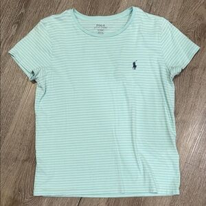 Polo by Ralph Lauren Mint and White Striped Tee